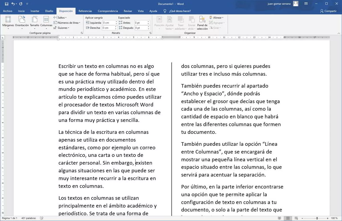 Doble Columna En Word Cómo dividir un documento de Word en dos columnas