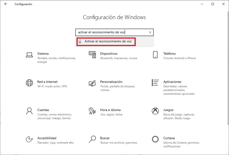 configurar y usar el reconocimiento de voz en Windows 10 10