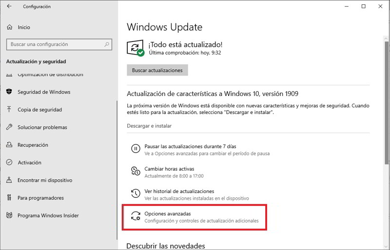 Deshabilita las actualizaciones de los productos de Microsoft 1