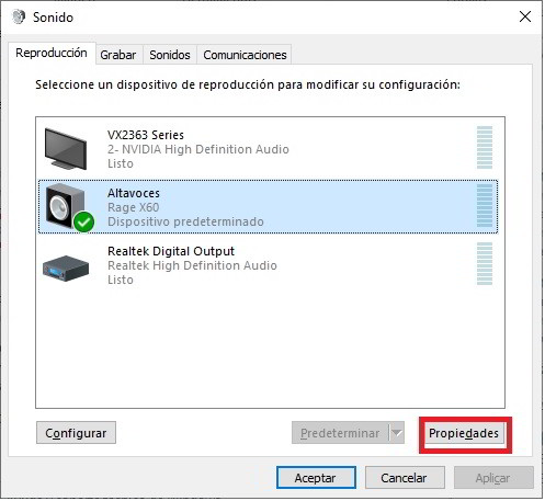 Modifica el formato por defecto del sonido 2