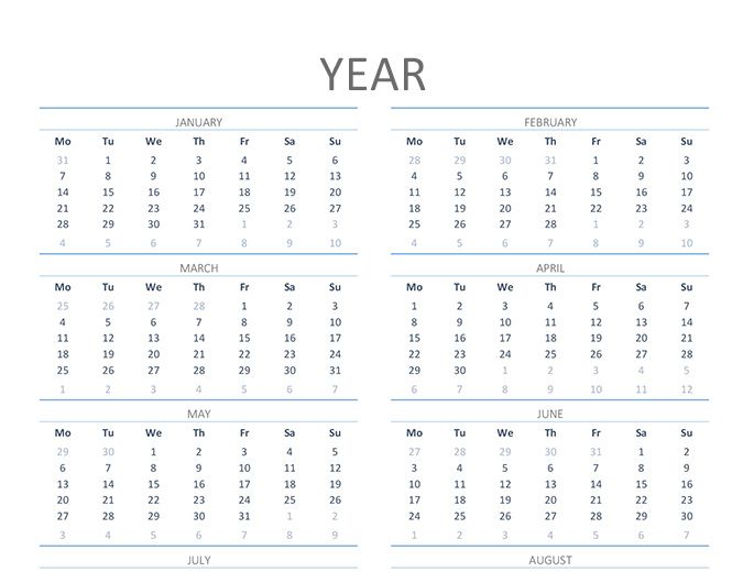 Plantillas de calendario anual para office 3