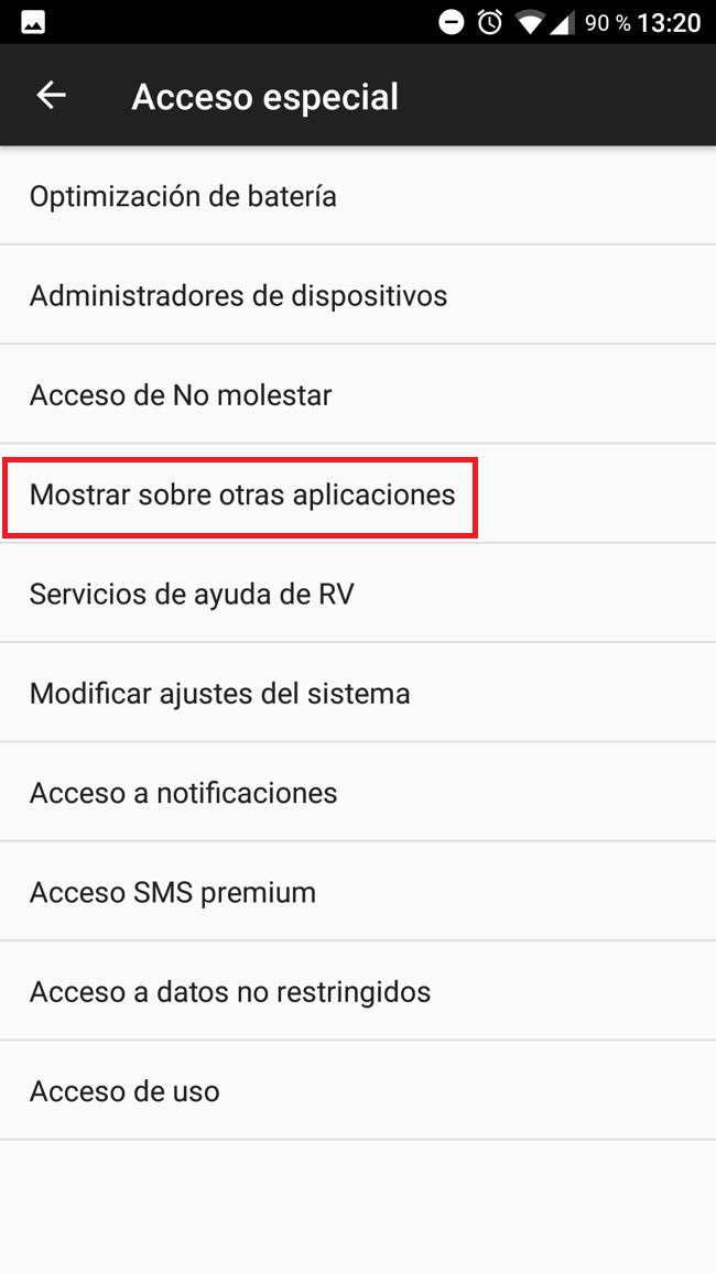 solucionar el problema de superposición de pantalla en android 3