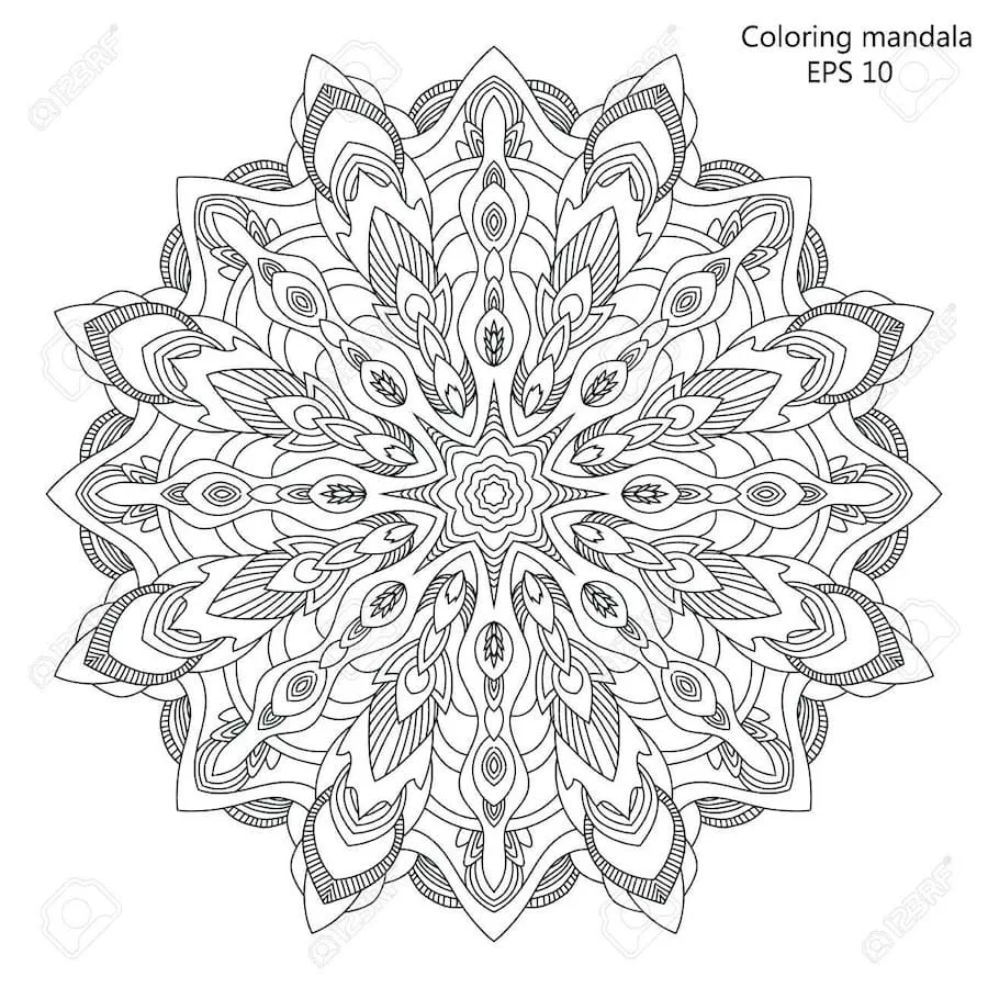 Mandala con trazos gruesos - Mandalas - Colorear para Adultos