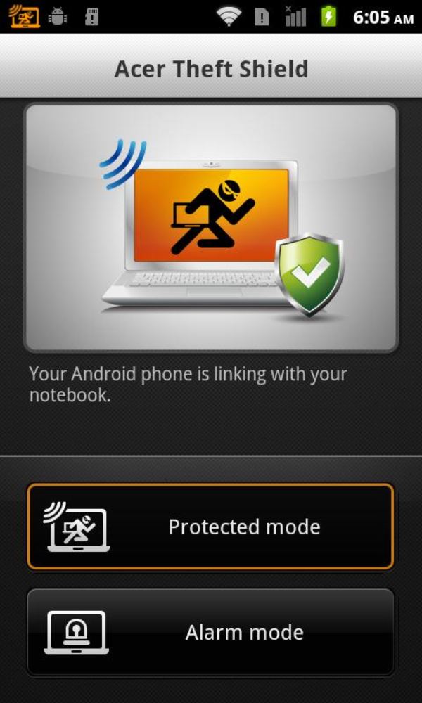 Acer Theft Shield aplicación de seguridad