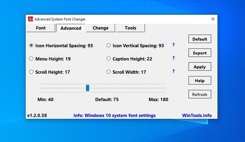 cambia la letra de Windows 10 con Advanced System Font Changer 2