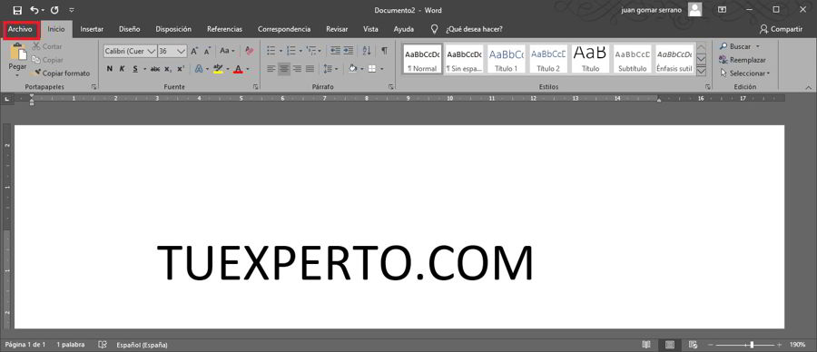 Como activar el modo oscuro de Microsoft Word 1