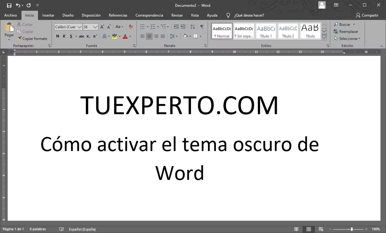Cómo activar el modo oscuro de Microsoft Word
