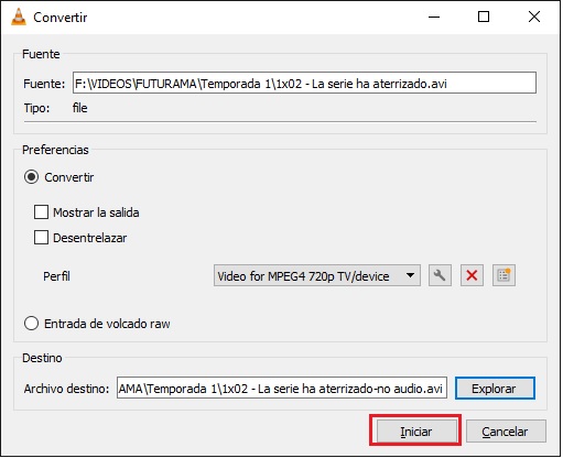 Como eliminar el audio de un video con VLC 4