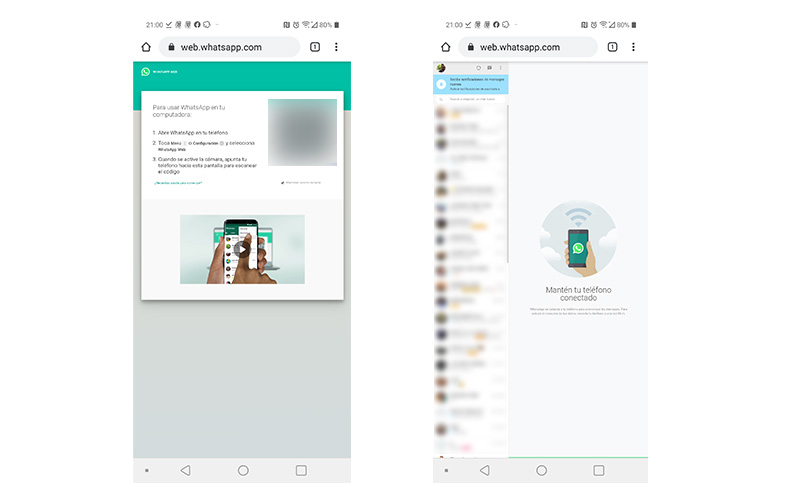 cómo usar WhatsApp Web en el móvil código QR