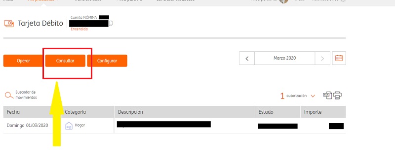 consultar tarjeta ing