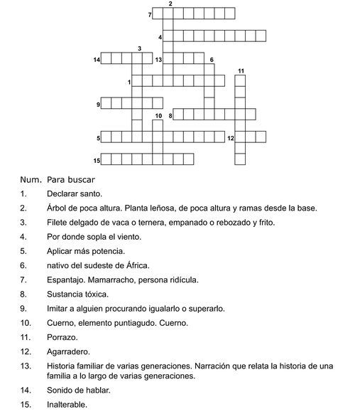 crucigramas para imprimir pasatiempo 10