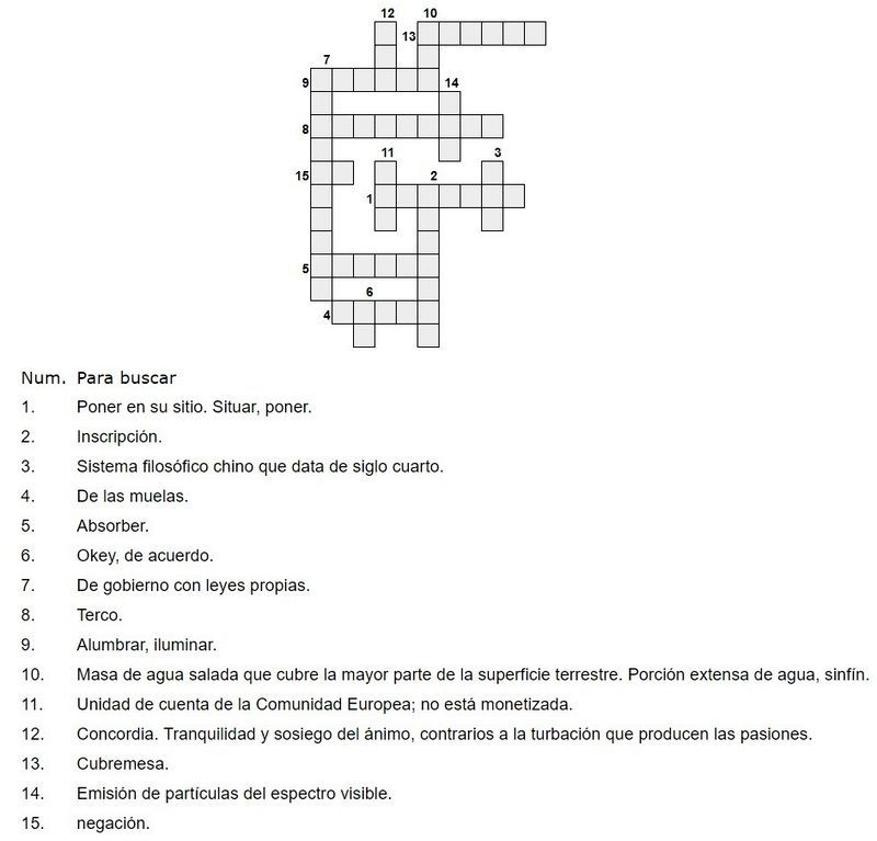 crucigramas para imprimir pasatiempo 8