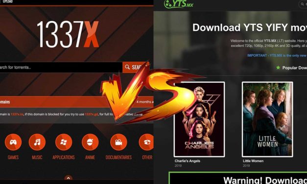 YTS.mx frente a 1337x.to, comparamos para ver cuál gana en audiencia