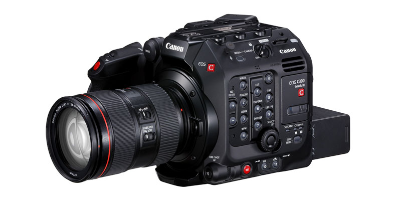nueva Canon EOS C300 Mark III con objetivo