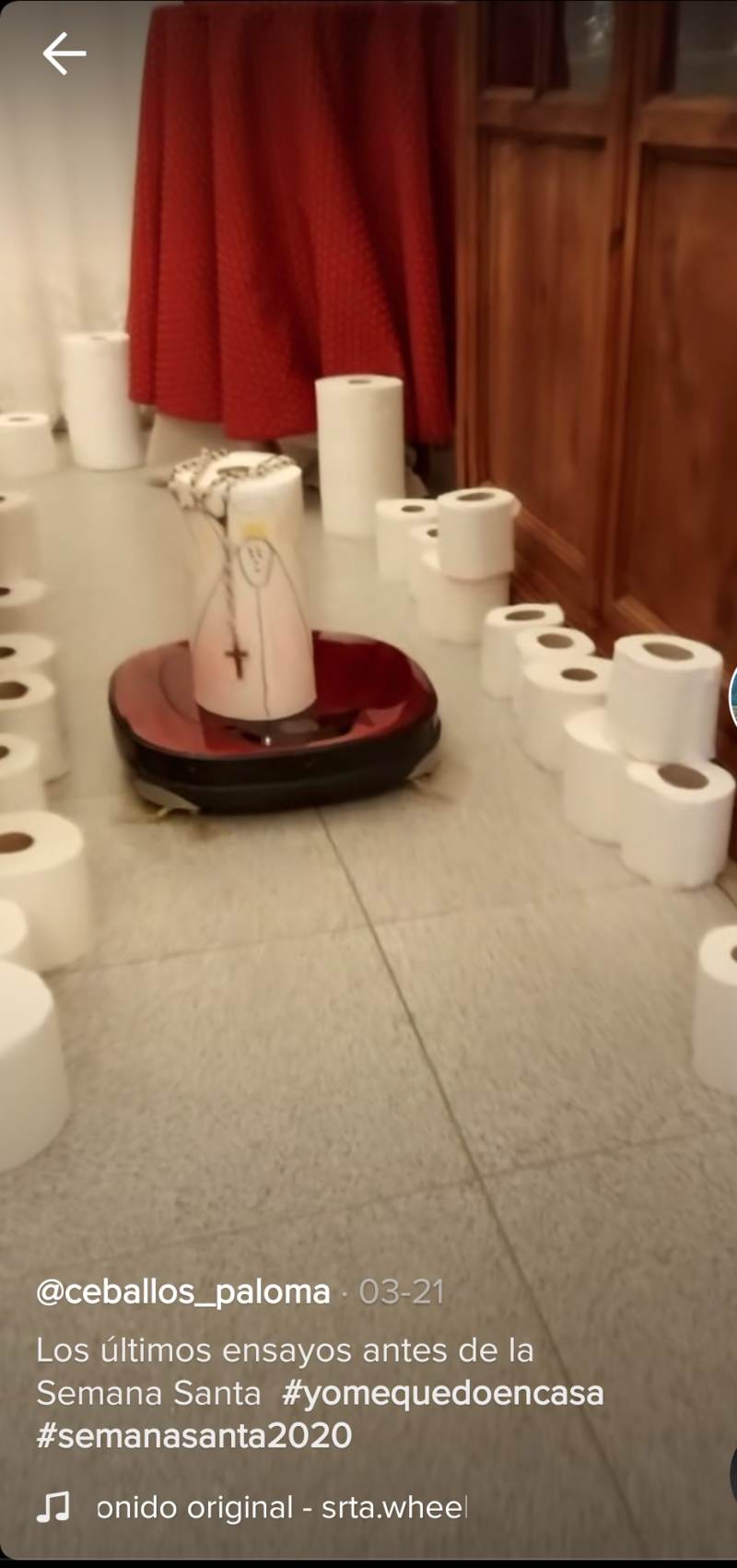 La Semana Santa tiene sus propios pasos y procesiones en Tik Tok 9 Papel higienico coronavirus