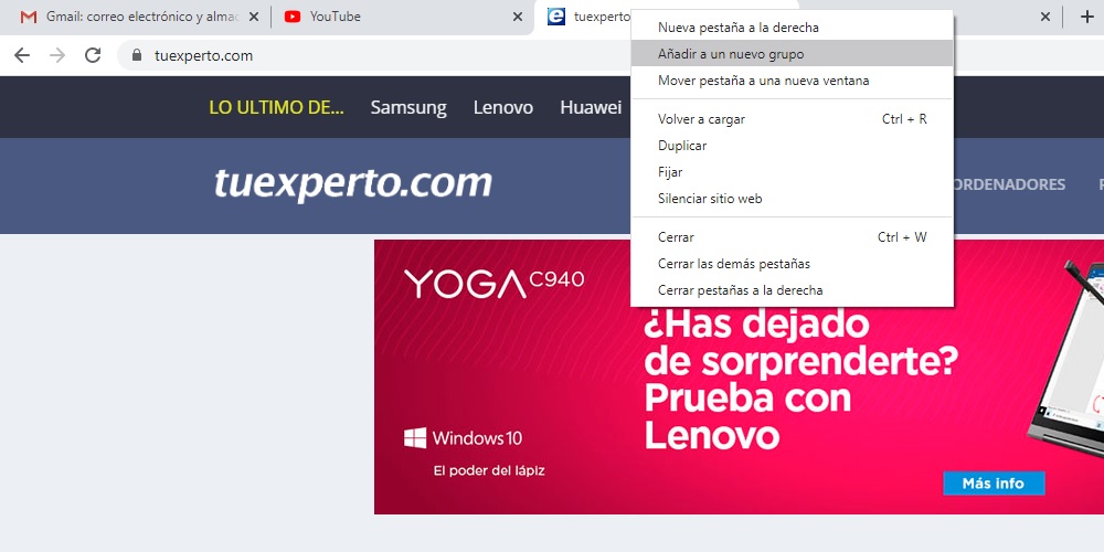 Cómo agrupar las pestañas y organizarlas por colores en Chrome 2 agrupar chrome
