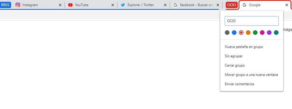 Cómo agrupar las pestañas y organizarlas por colores en Chrome 3 agrupar chrome