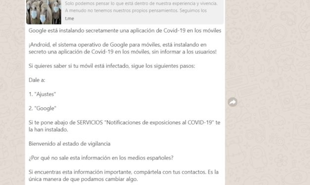 La verdad sobre la aplicación secreta de Covid-19 de Google que circula por WhatsApp