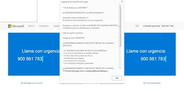 estafa microsoft sms telefono 2020