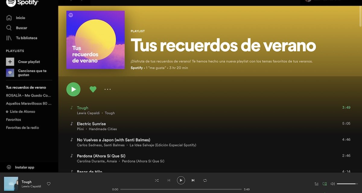 Your Summer Rewind 2020, Spotify recopila tus canciones del verano