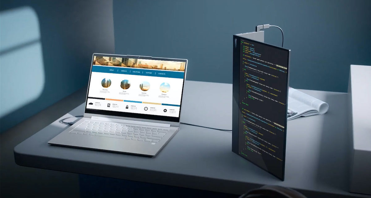 Este monitor de Lenovo es portátil y tiene pantalla táctil