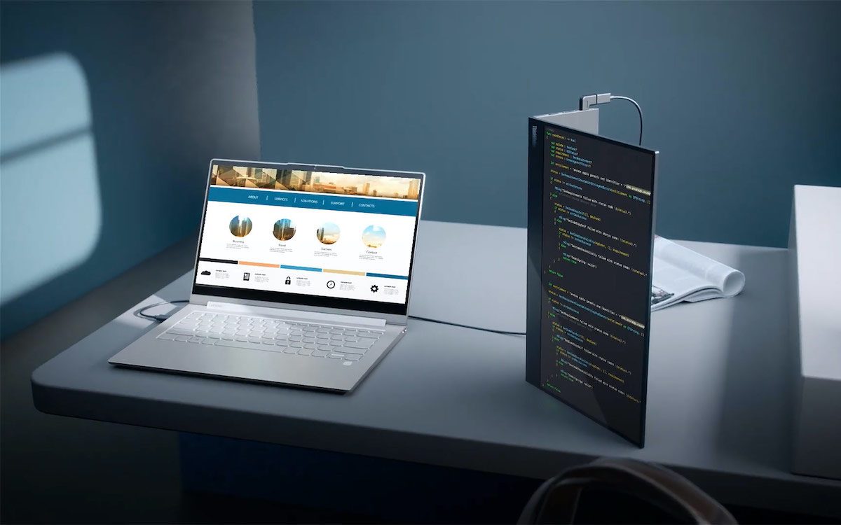 Este monitor de Lenovo es portátil y tiene pantalla táctil 1