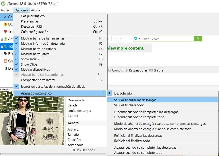 apagar utorrent