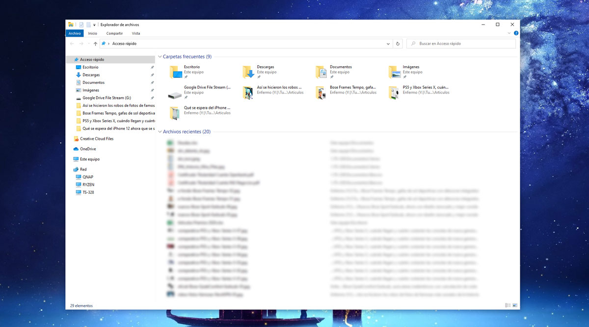 Cómo eliminar el historial de archivos recientes en Windows 10
