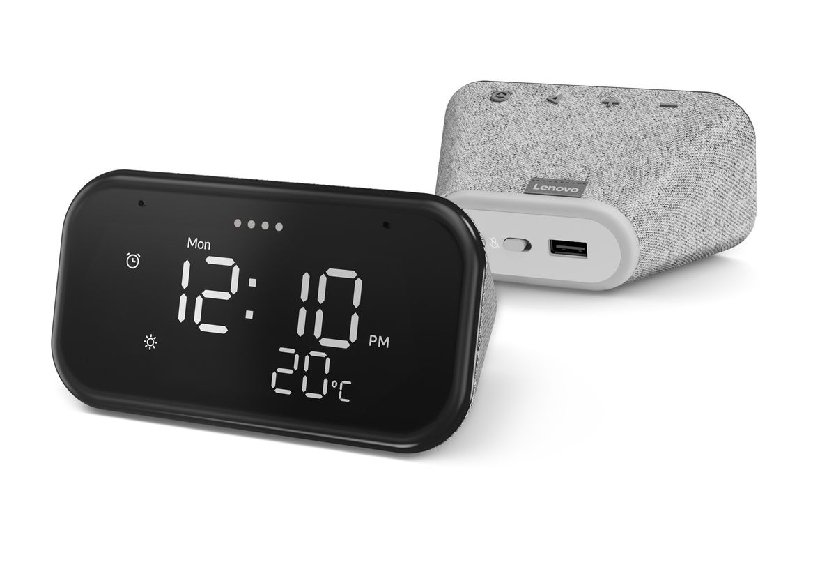 Lenovo Smart Clock Essential de frente y por detras