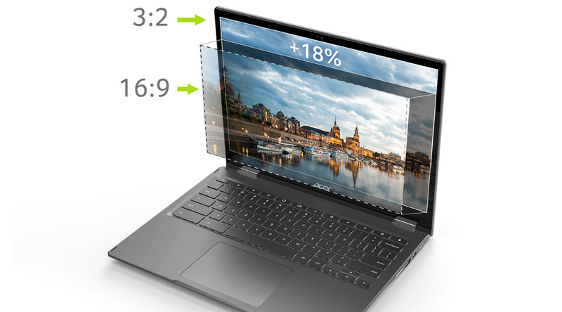 a fondo Acer Chromebook Spin 713 formato de pantalla