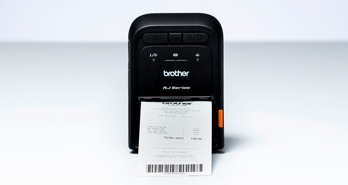 Brother RJ-2055WB, impresora de etiquetas y tickets rápida y ligera