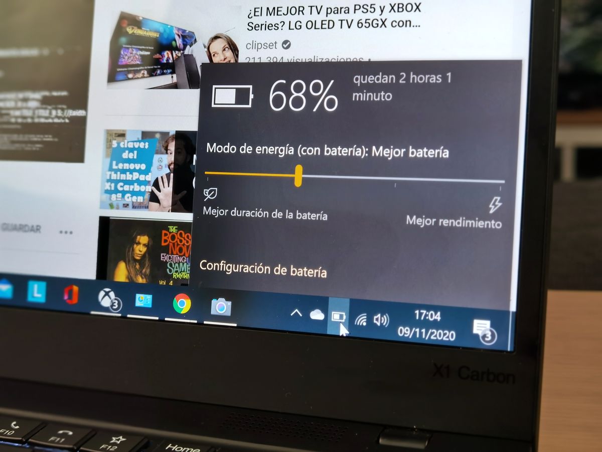 Mi experiencia con el portátil Lenovo ThinkPad X1 Carbon 8ª Gen 16 autonomía