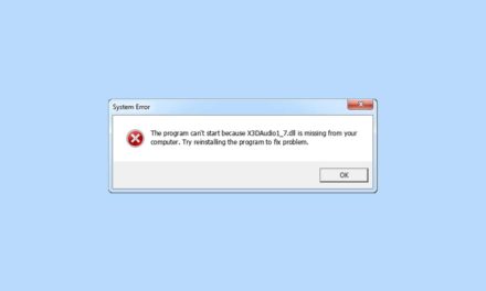 Cómo solucionar el error Falta X3DAudio1_7.dll en Windows 10