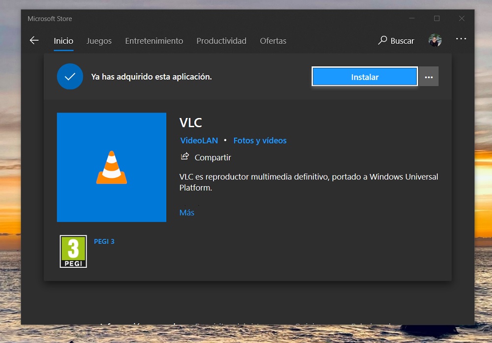 VLC en la Microsoft Store