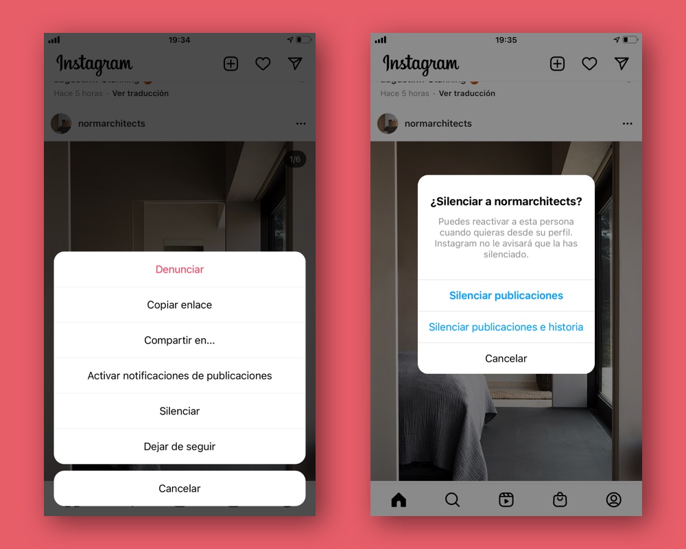 Cómo silenciar contactos en Instagram sin dejar de seguirles 2