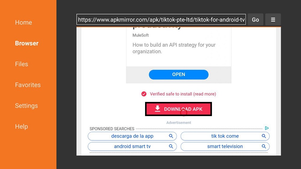 Cómo ver TikTok a través del Fire TV en la tele 8 Descargar APK