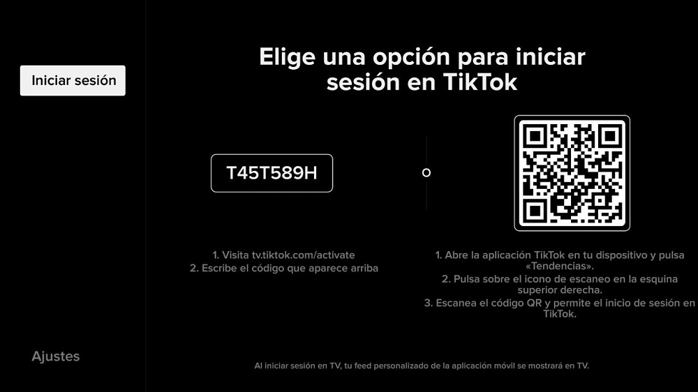 Iniciar sesión en TikTok en el Fire TV