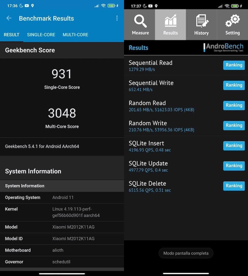 benchmark poco f3