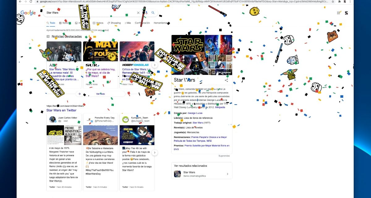 Mira lo que pasa en Google el día internacional de Star Wars