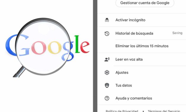 Esta opción permite borrar los últimos 15 minutos del historial de Google