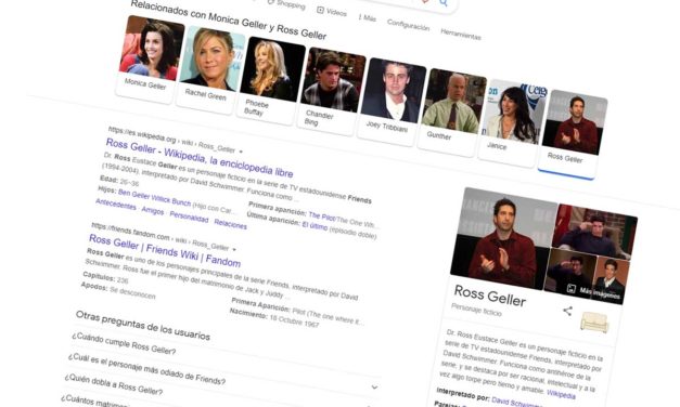 Adivina que ocurre si buscas en Google uno de los personajes de Friends