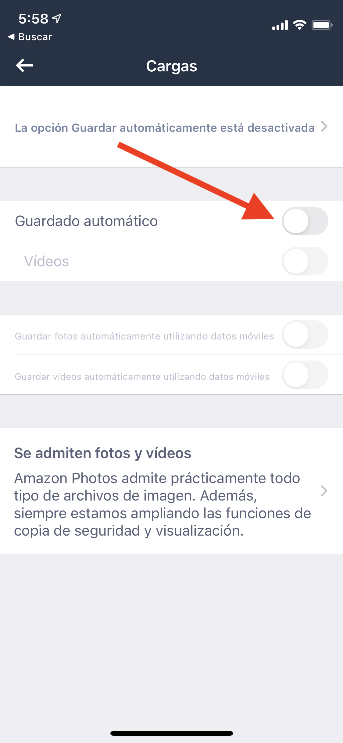 Activar copia de seguridad automática