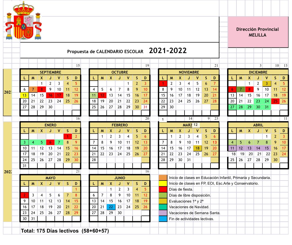 Calendario escolar 2021-2022, más de 70 plantillas y horarios para imprimir 3