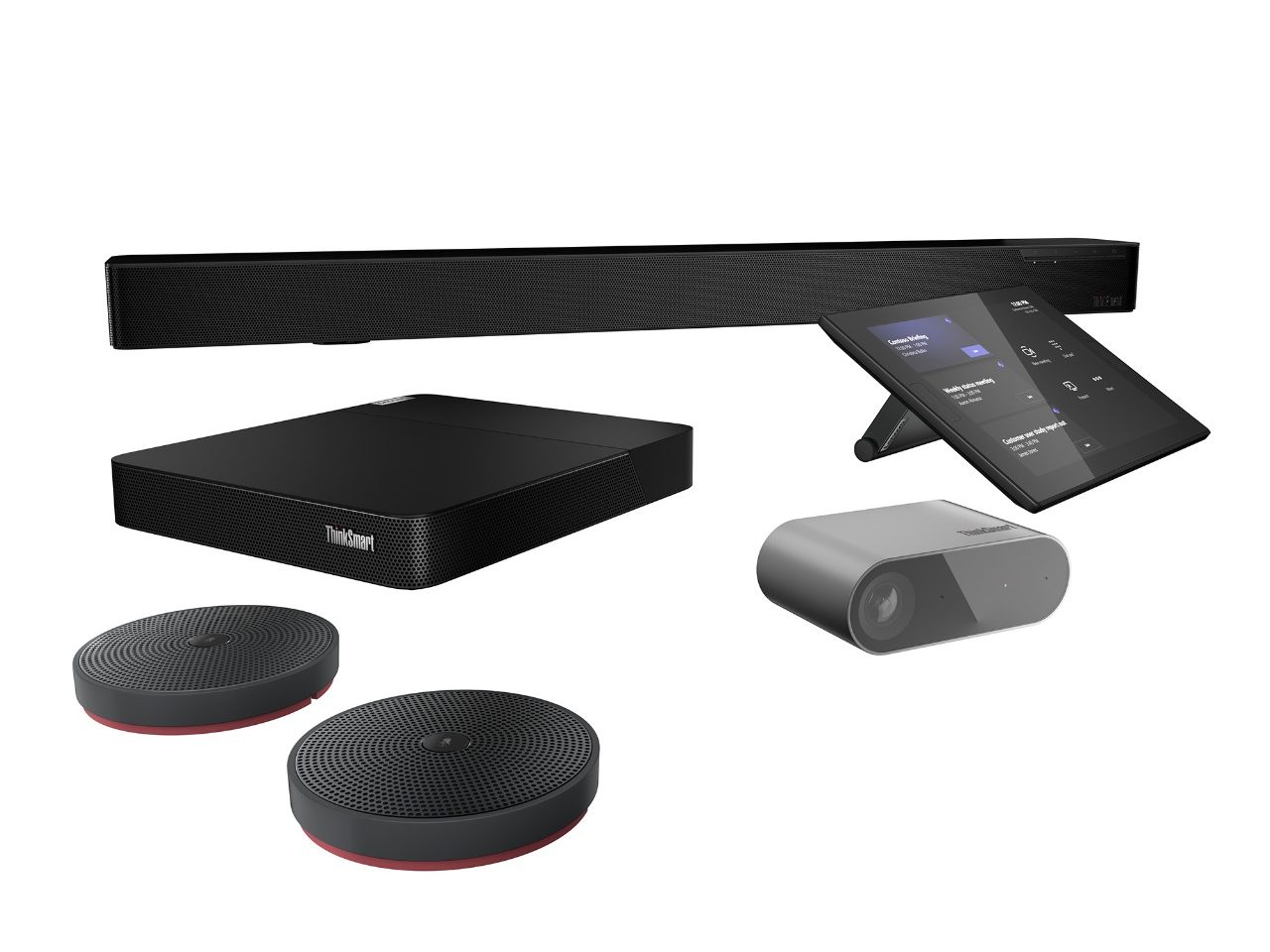 Lenovo ThinkSmart Core, un ecosistema para videoconferencias con barra de sonido y controlador táctil