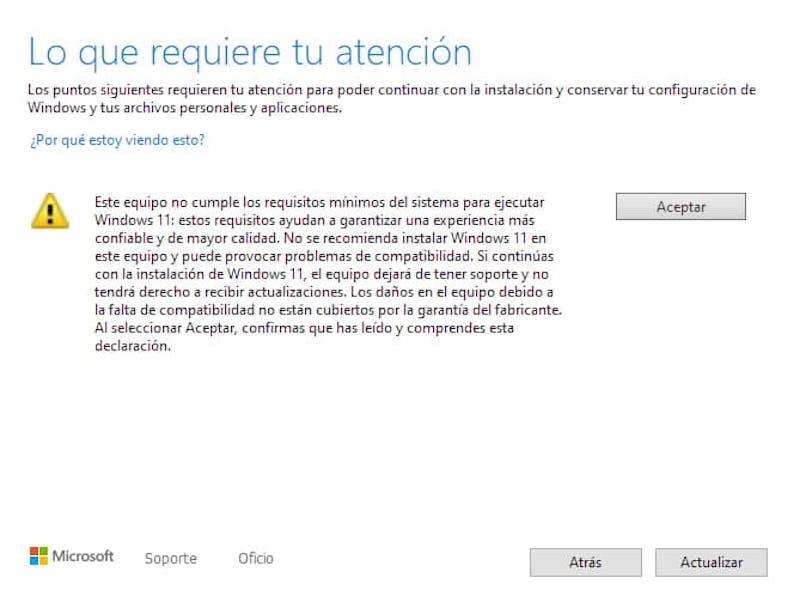 Mi ordenador no es compatible con Windows 11: cómo saltarse el bloqueo de instalación 2