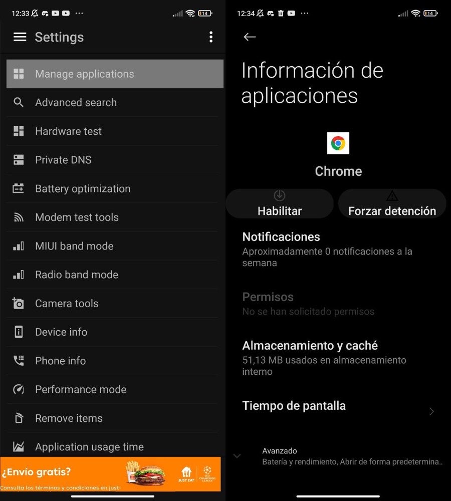 deshabilitar aplicaciones xiaomi miui 12