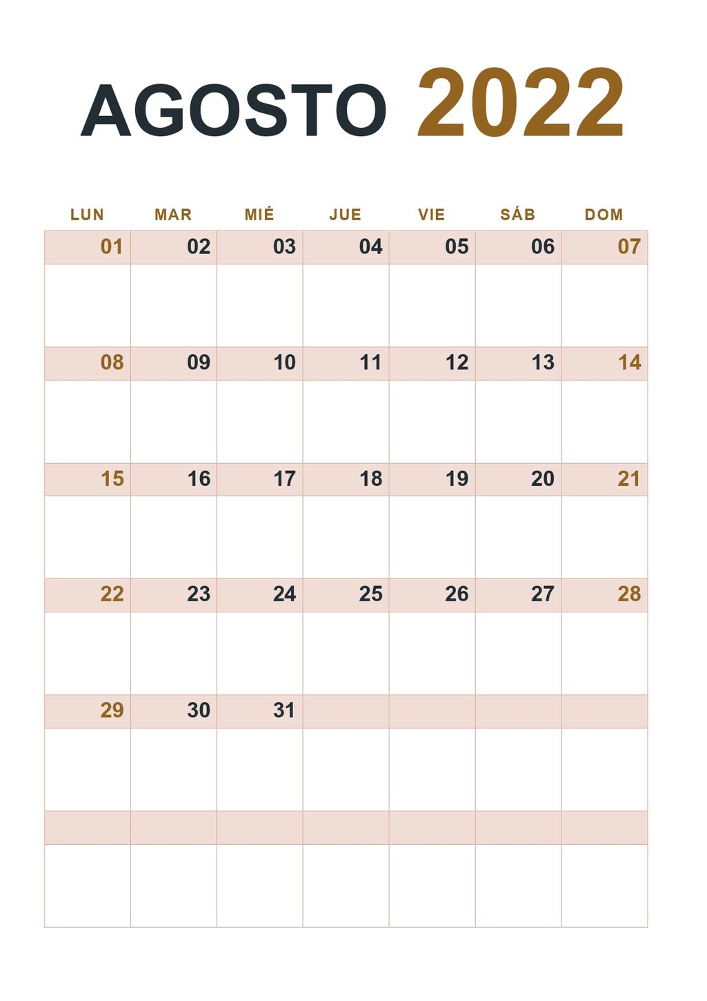 calendario 2022 agosto vertical
