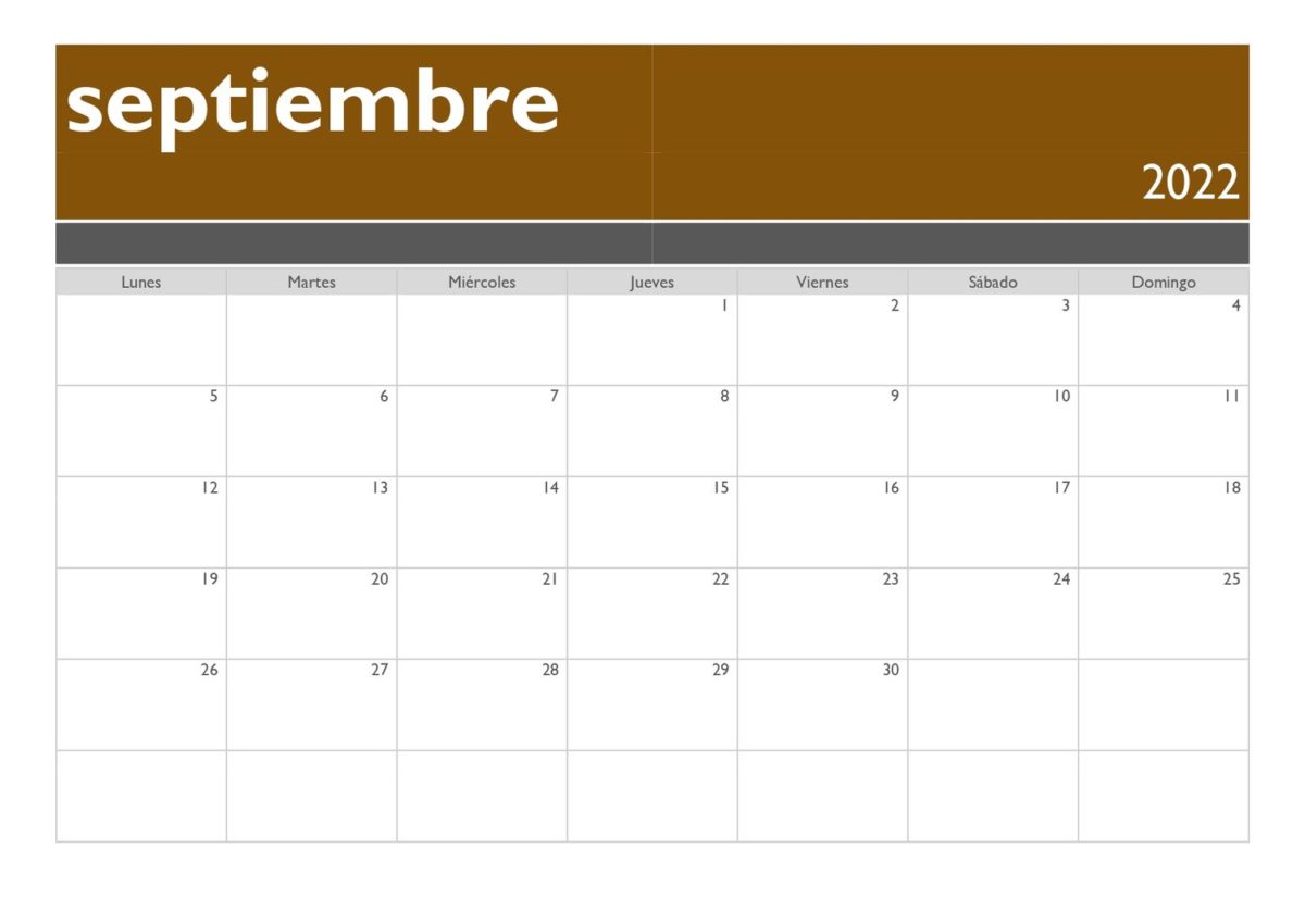 calendario 2022 horizontal festivos septiembre