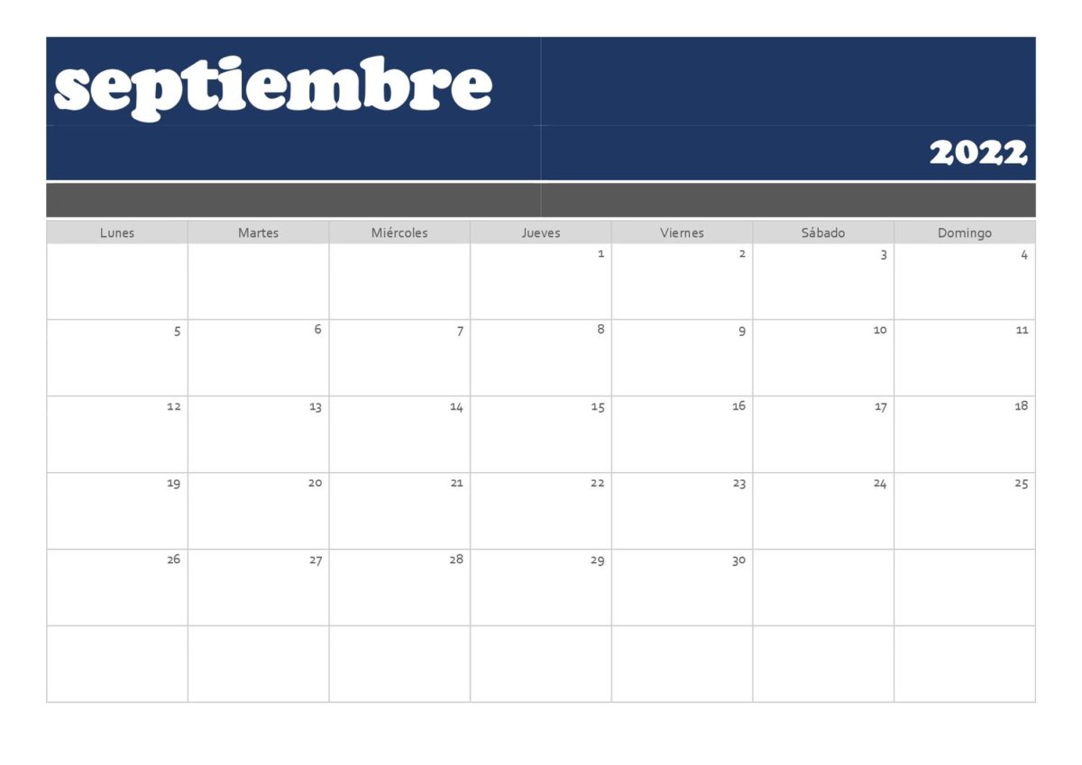 calendario 2022 horizontal septiembre