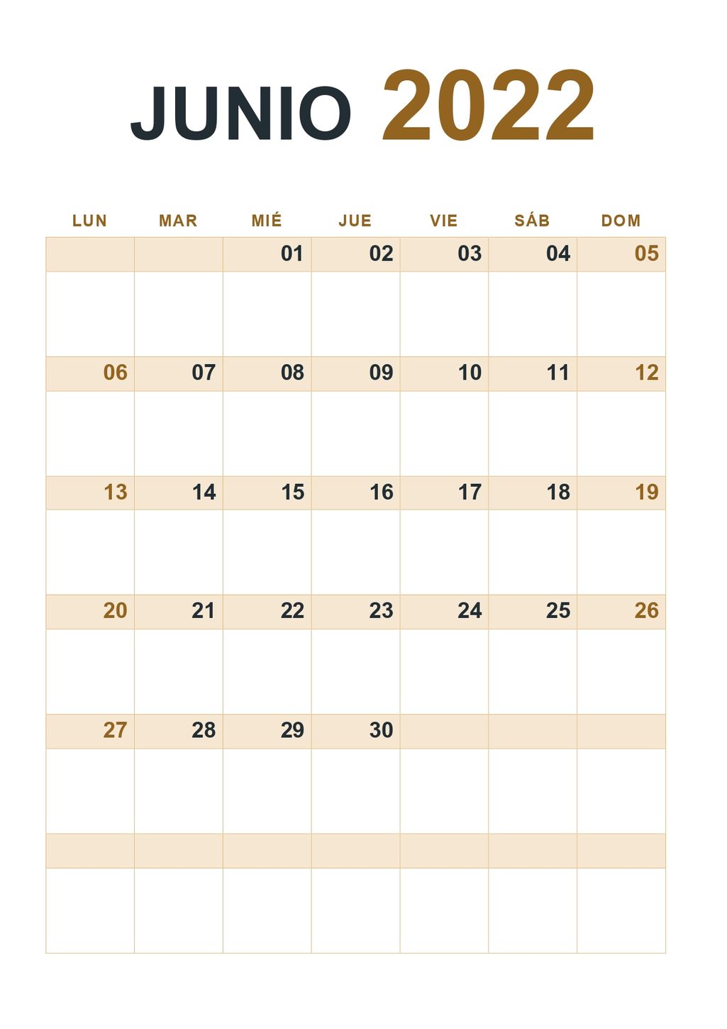 calendario 2022 junio vertical